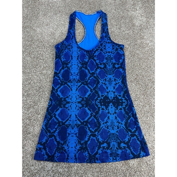 Lemon Tops - Lululemon Cool Racerback Sapphire Blue Snake Tank Top Womens Size ?